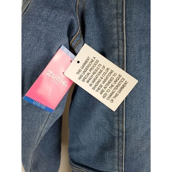 Zunie Girl Match Set Denim Jacket and Sage Flower dress Sz L 10/12 - Picture 12 of 14